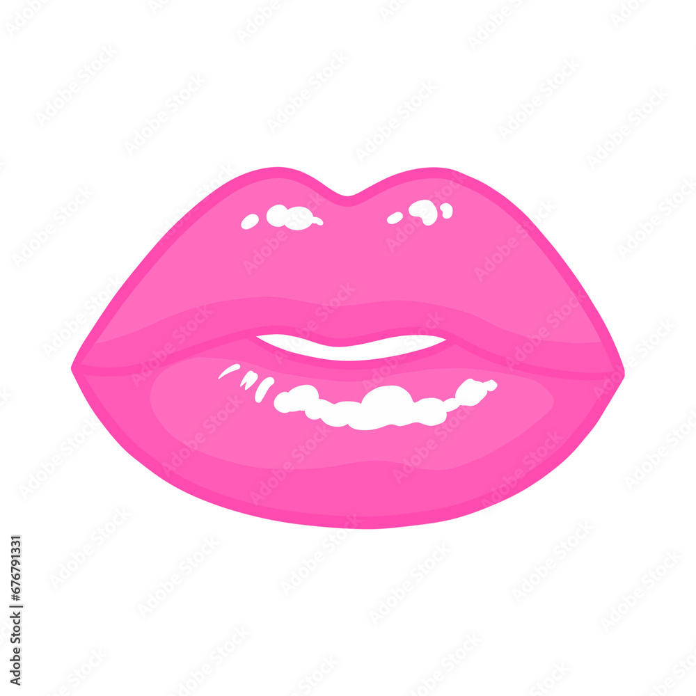 Pink Plump Woman Lips