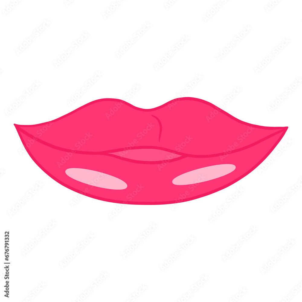 Pink Glossy Lips Illustration Pink Glossy Lips Illustration