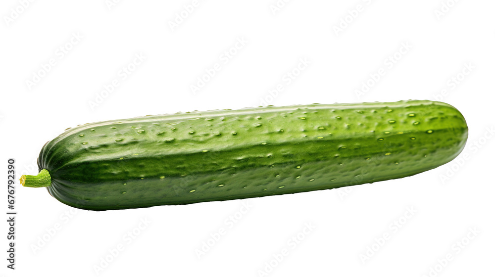 Cucumber isolated on transparent background, image with background removed, created with Generative Ai technology. Cucumber isolated on transparent background, image with background removed, created with Generative Ai technology.