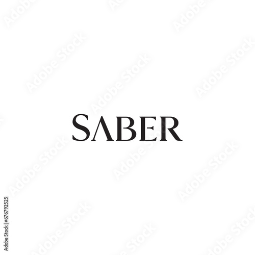 Saber logo or wordmark design