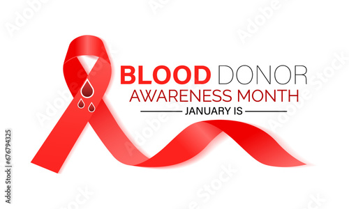 Vector banner template design concept of National Blood Donor Month. Poster, card, background design. Give blood , save life Vector illustration.