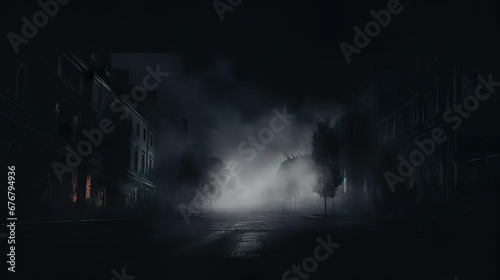 Dark gloomy empty street sm photo