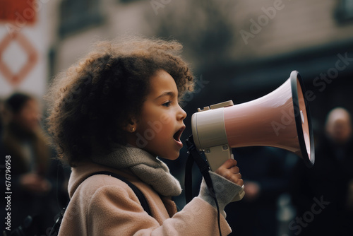 child with megaphone