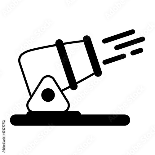 Snowball launcher or blaster Concept, Snowball Cannon vector icon design, Winter Game Element symbol, Snowboard Equipment Sign, competitive sports activity stock illustration