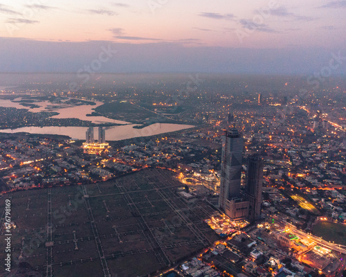 karachi pakistan 2022, aerial viewof karachi cityscape, landmarks of karachi, night view bahria icon tower, dolmen mall clifton, golden hour. surise at karachi, sea view