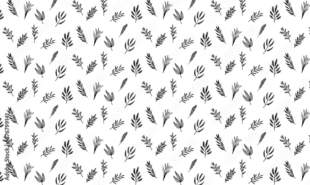 hand drawn botanical floral leaves herb decoration wedding pattern hand drawn botanical floral leaves herb decoration wedding pattern