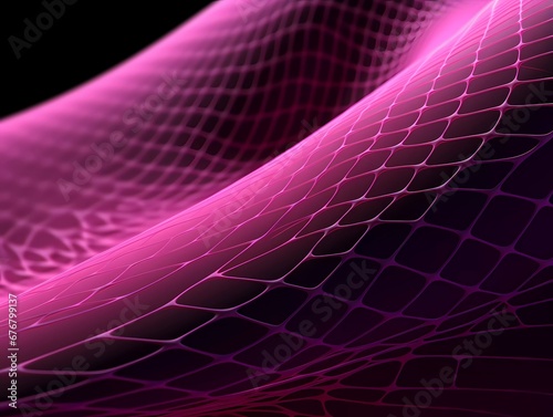 Pink Wave of dots and weave lines. Abstract background. Network connection structure.