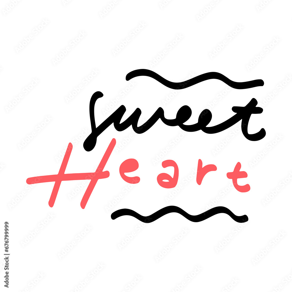 Naklejka premium Sweet heart text element