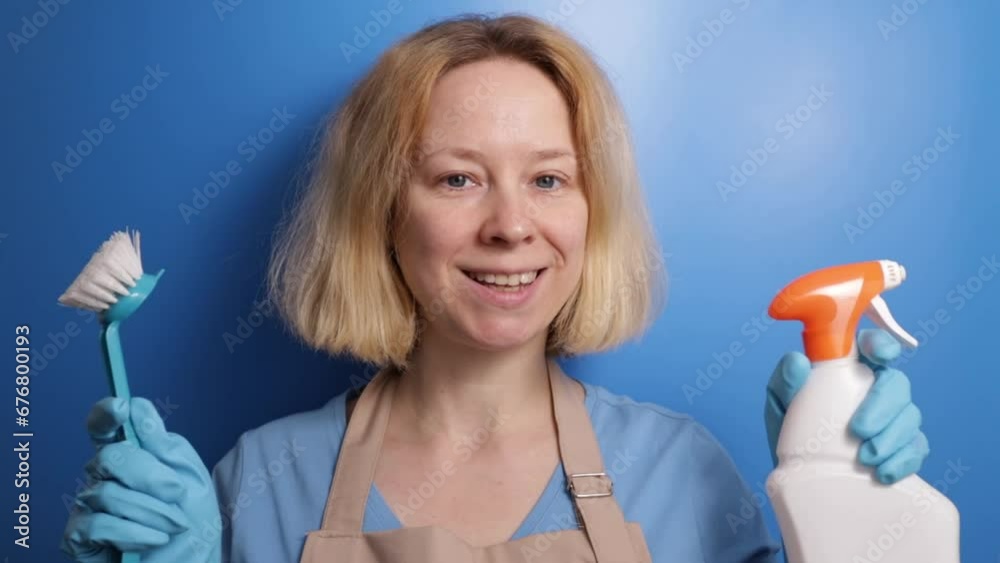 Housekeeping service, Sanitary work, a cleaner using the right tools for the job