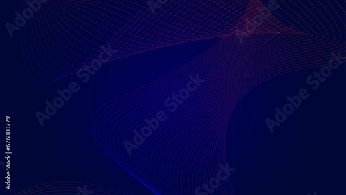 Fototapeta Naklejka Na Ścianę i Meble -  Abstract wave element for design. Digital frequency track equalizer. Stylized line art background. Vector illustration. Wave with lines created using blend tool. Curved wavy line