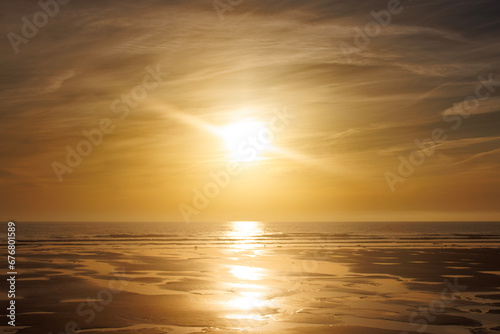 Sunrise over south beach, Bridlington, East Yorkshire, United Kingdom © Moira