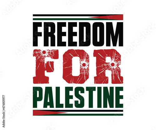 Freedom for Palestine, vector typography design, can be used for digital screen printing etc photo