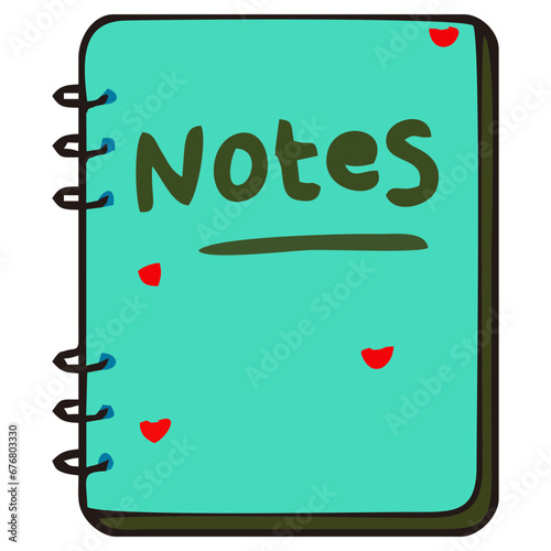 mini notebook hand drawn cut line art vector illustration