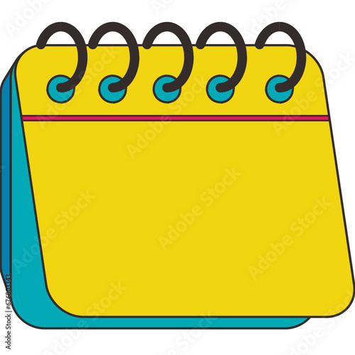 Single calendar note book vector design