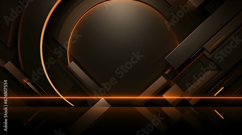 Abstract 3D Background of overlapping geometric Shapes. Futuristic Wallpaper in dark brown Colors