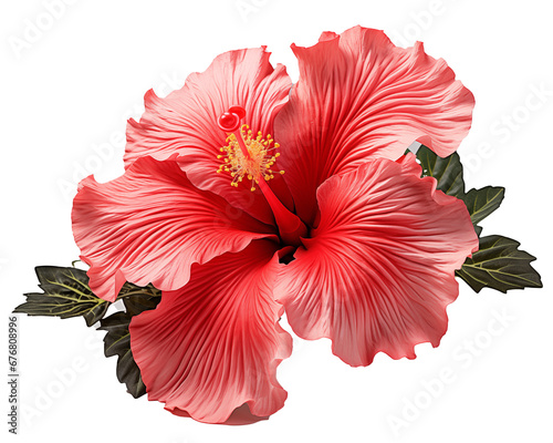 red hibiscus flower isolated © Phimchanok