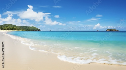 a beach with turquoise water and white sand