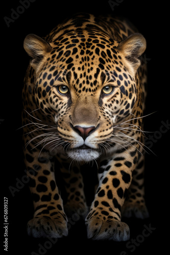 Jaguar on black background © Veniamin Kraskov