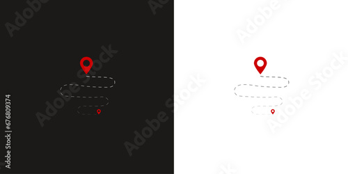 Goal. Achieving the goal. Image of the path to achieving the goal. Logotype. Location