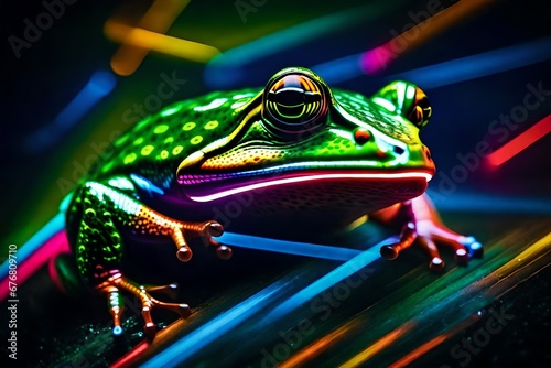  frog illustion , background , colourful illustion , colourful lights ,horse ,abstract colorful rainbow  illustion of frog