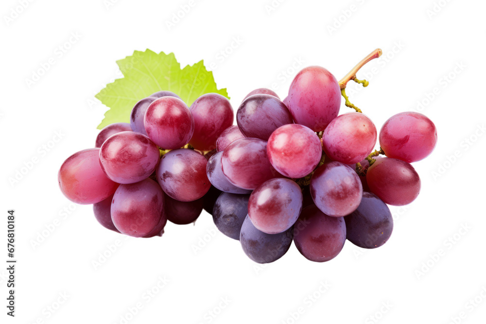 Bunch of grapes on white transparent background