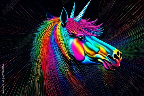 unicorn illustion , background , colourful illustion , colourful lights ,horse ,abstract colorful rainbow illustion 