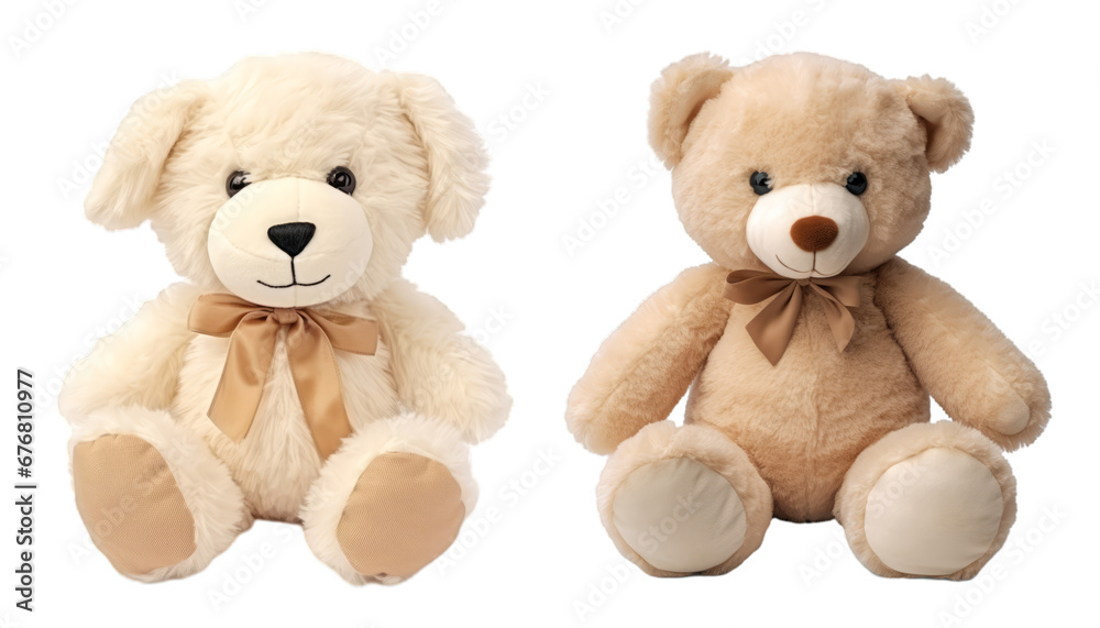 Obraz premium Plush teddy bear on white transparent background