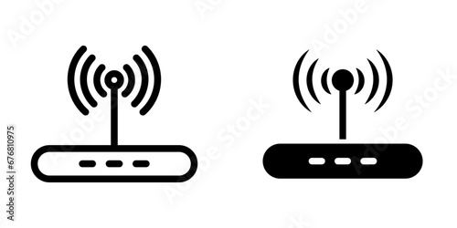 Wifi router icon set. Collection of vector symbol in trendy flat style on white background.