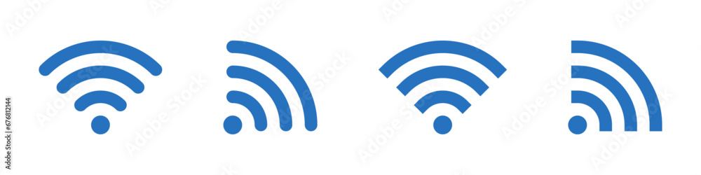 Wifi icon set - obrazy, fototapety, plakaty 