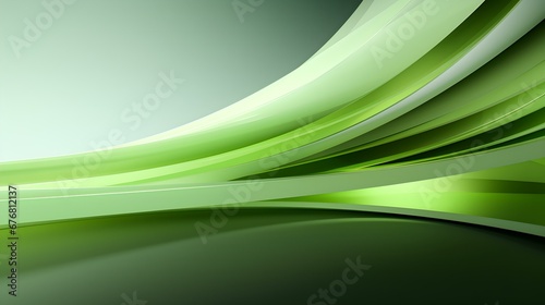 Abstract 3D Background of overlapping geometric Shapes. Futuristic Wallpaper in light green Colors