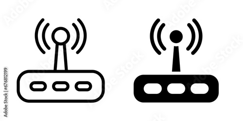 Wifi router icon set. Collection of vector symbol in trendy flat style on white background. photo