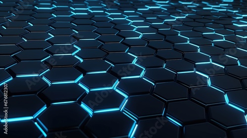 Abstract technological hexagonal background digital Technology Network Background Illustration Futuristic point wave.