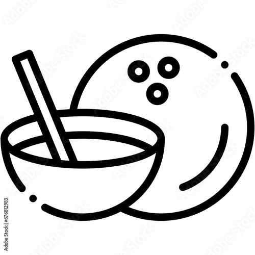 Vector Icon Coconut, Drink, Holiday, Coconut Drink, Vacation, Spring