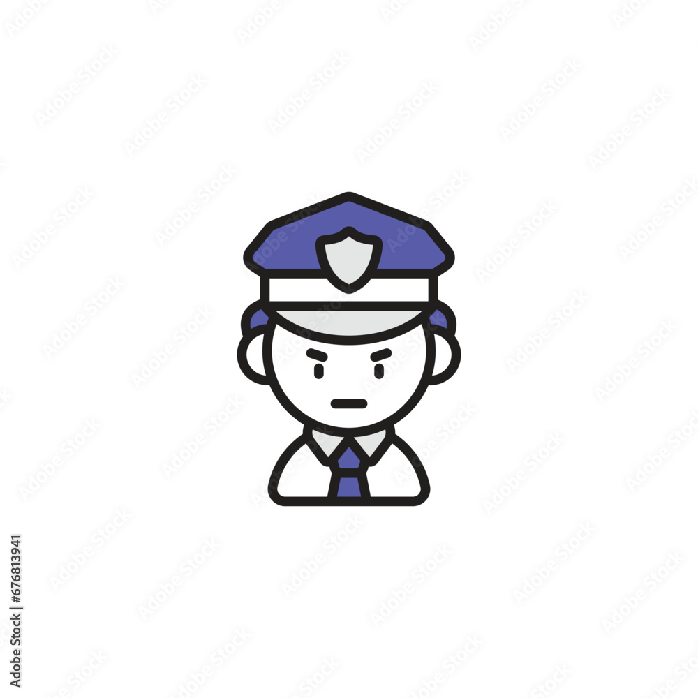 Policeman icon design with white background stock illustration Policeman icon design with white background stock illustration