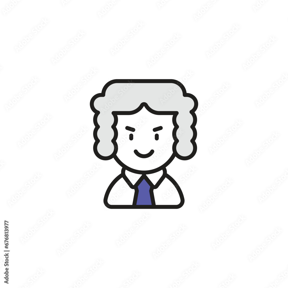 judge icon design with white background stock illustration