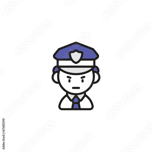 Policeman icon design with white background stock illustration