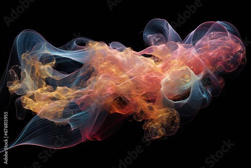 Abstract dark colorful smoke wallpaper. AI Generated. © Martin1080