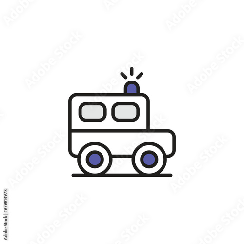 prison bus icon design with white background stock illustration