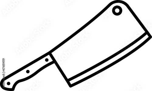 Cleaver meat icon design in linear style.