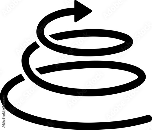 Spiral up arrow icon design in flat style.