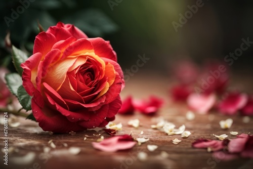 A beautiful rose expressing love with space to write text