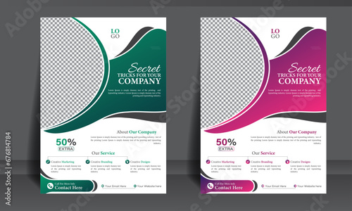Contemporary elegant flyer design template with white background