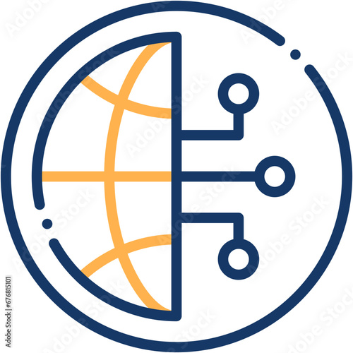 Vector Icon Digitalization, Global, Modernization, World, Technology, Connection