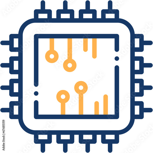Vector Icon Processor, CPU, Chip, Digital, Electronics, Iot