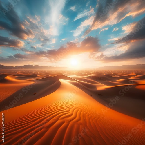 sunset in the desert Generative Ai