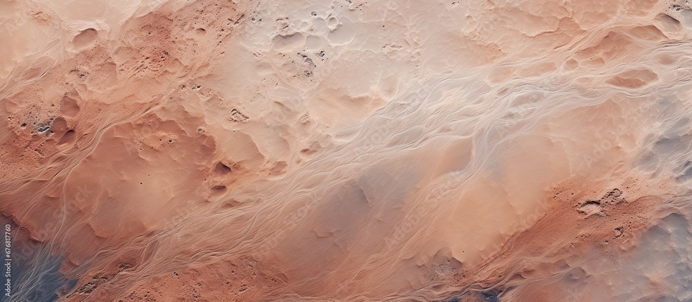 Naklejka premium Aerial view of Desert texture. AI generated image
