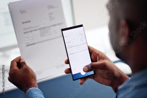 Taking a Photo of an Invoice Document