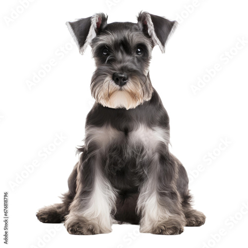 Miniature Schnauzer Dog Portrait Isolated