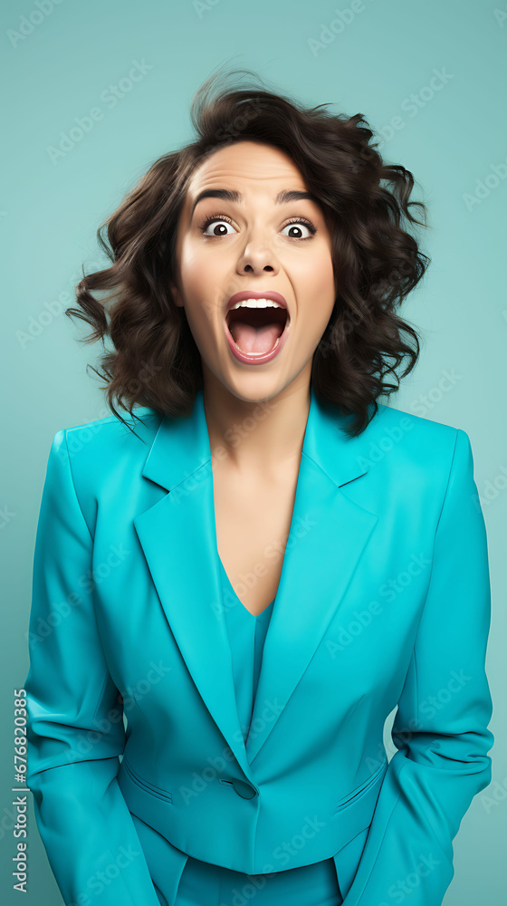 A Woman Expressing Surprise And Shock Emotion With Her Mouth Open And