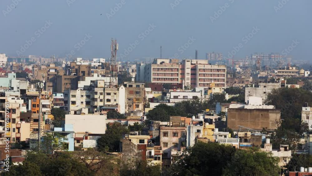 panorama of the ahmedabad city of India, Buildings and trees panorama of the ahmedabad city of India, Buildings and trees